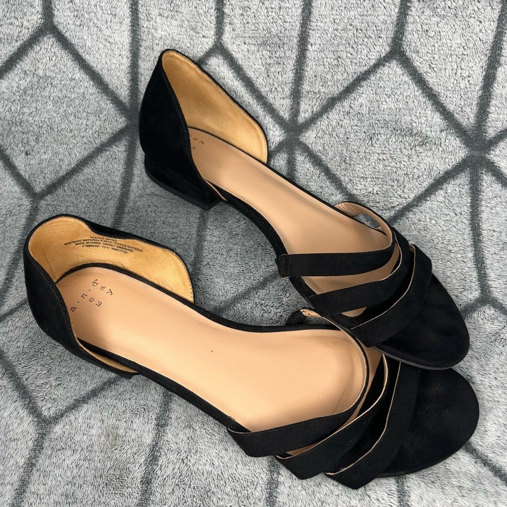 A New Day Black Suede Vienna Sandals